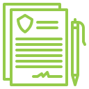 Document with location pin and pen, representing orthodontic patient forms or treatment documentation.